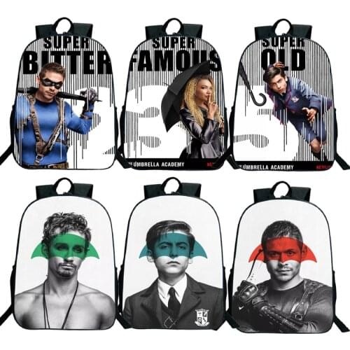 The Umbrella Academy Backpacks TV Series Satchel Teens Students Back to School Rucksack Boys Cool Bookbag Mens Travel Laptop Bag