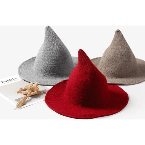 MYZOPER 2019 Korean Version Knitted Wool Autumn Winter FishermanS Hat Christmas Solid Color Keep Warm WomenS Hat Pointed Cap