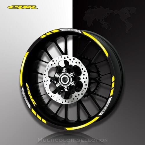 Motorcycle front and rear wheels Edge Outer Rim Sticker Reflective Stripe Wheel Decals For Honda CBR