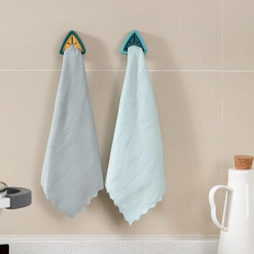 1PCS Wall Mounted Self Adhesive Cloth Tea Towel Rack Holder Multifunction Nordic Minimalist Style Punch Free Towel Holder
