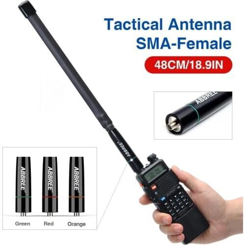 NEW ABBREE AR-152C SMA-Female 48CM Foldable Tactical 144/430Mhz Colorful Antenna For Baofeng UV-5R UV-82 BF-888S Two Way Radio