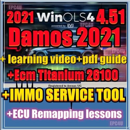 2021 HOT sale Newest WinOLS 4.51 With Plugins vmware +2021 Damos +ECM TITANIUM +immo tool+video+ pdf guide ECU Remapping lessons