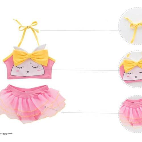 Angel baby girls swim wear Swimsuits separate swimwear for children swimsuit for kids toddler girls rabbit bathing Bunny suits