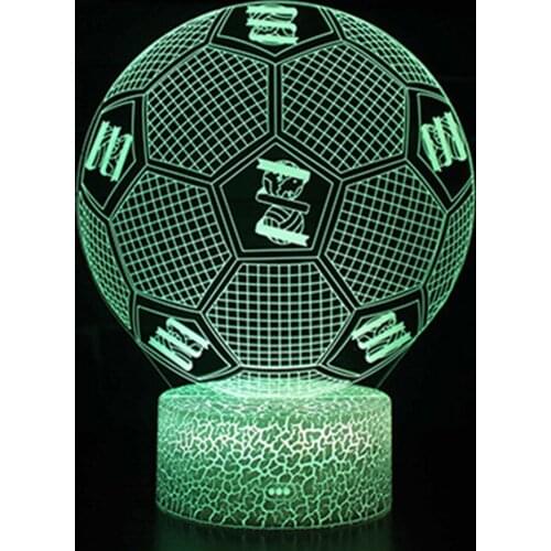 Crack-Texture Base 3-Color 7color 16 Color Soccer USB LED Home ChildrenS Room Bedside Night Light Decoration Light LED