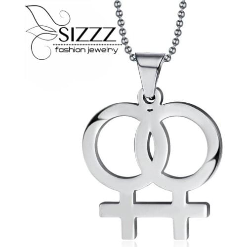 Necklaces & Pendants Fashion Female 316l Stainless Steel Pendants & Necklaces Cool Lesbian Gay Pride Jewelry For Women