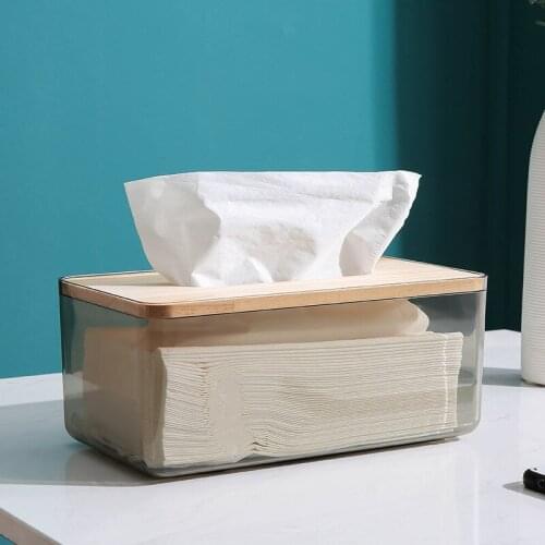 Nordic Simple Creative Tissue Box Household Living Room Tray Tissue Paper Restaurant Napkin Storage Box Ins Transparent