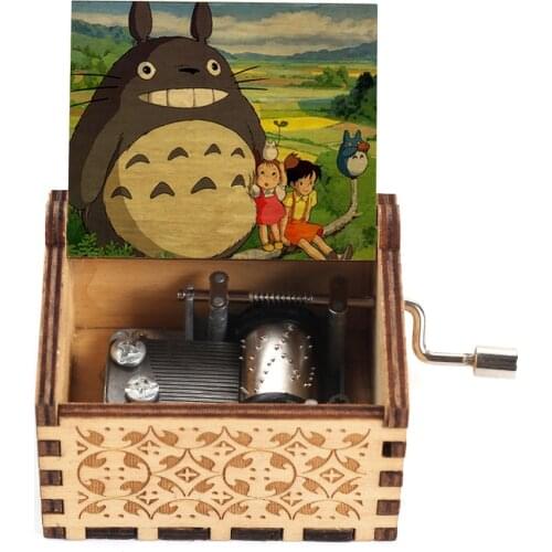 Carved Wood Hand Crank Music Box Jurassic Park QUEEN Music Caja Musical Birthday Gift Christmas Gift