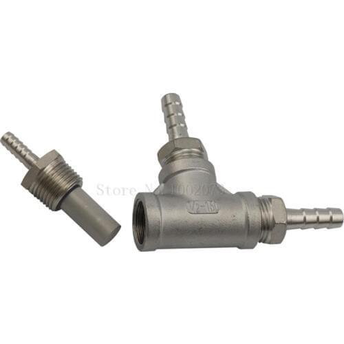 Beer Brewing Stainless Steel Inline Aeration/Oxygenation Diffusion Stone 2 Micron - 1/2" MPT for Homebrew