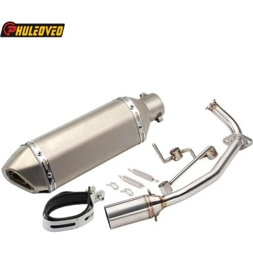 PCX125 PCX150 2012-2016 Motorcycle Exhaust Muffler System Mid Link Pipe Carbon FaceExhaust for PCX 125 PCX 150 12-16 Escape Moto