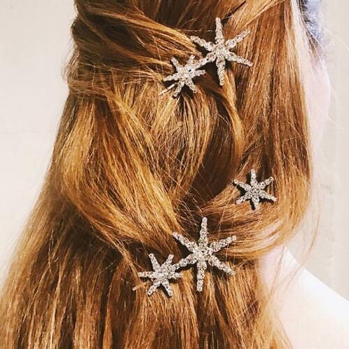 Women Wedding Hair Accessories Star Hairpin Side Folder Jewelry Hair Clips