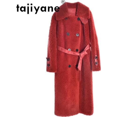 Winter Women Coats 2021 Real Fur Coat Womens 100% Wool Jackets Woman Long Jacket Female Clothes Mujer Parkas TN1408