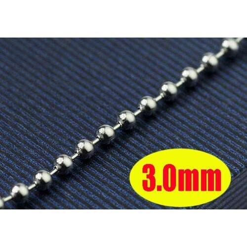 50 meter 3mm beads chain ball chain stainless steel chains necklace parts ZX010-4