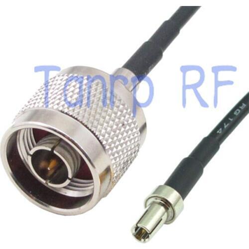 50CM Pigtail coaxial jumper cable RG174 extension cord 20in N male plug to TS9 male plug RF connector adapter