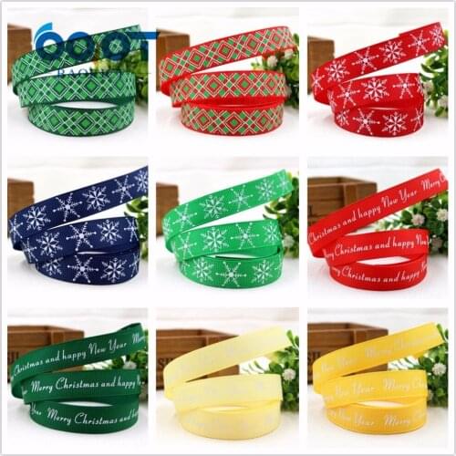 6 mix style ribbon Christmas series , 6 yards , 16mm Holiday gift wrapping ribbons, hair jewelry accessories material 1591098