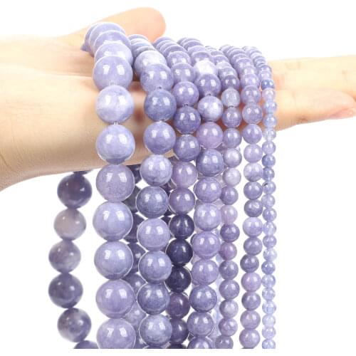Natural Stone Beads Blue Sapphires Stone Aquamarine Round Loose Spacer Beads For Jewelry Making DIY Necklace Bracelets 6/8/10MM
