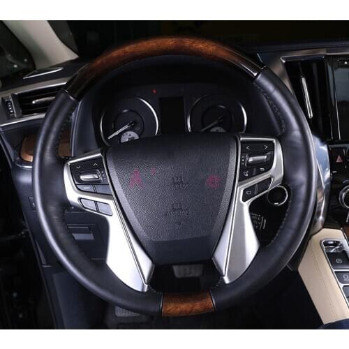 Interior Steering Wheel Decorative Strips Cover Trim Stickers 2016 2017 2018 2019 For Toyota Alphard VELLFIRE 30 Accessories