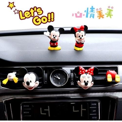 Disney Minnie Creative Cute Car Accessories Interior Car Air Freshener Exhaust Air Outlet Perfume Clip Aroma Diffuser Accessorie