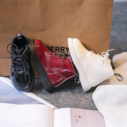 CAPSELLA KIDS Leather Martin Boots 2-12 Years Children Waterproof Soft Sole Short Boots Baby Toddler Sneakers Ankle Boots 26-36