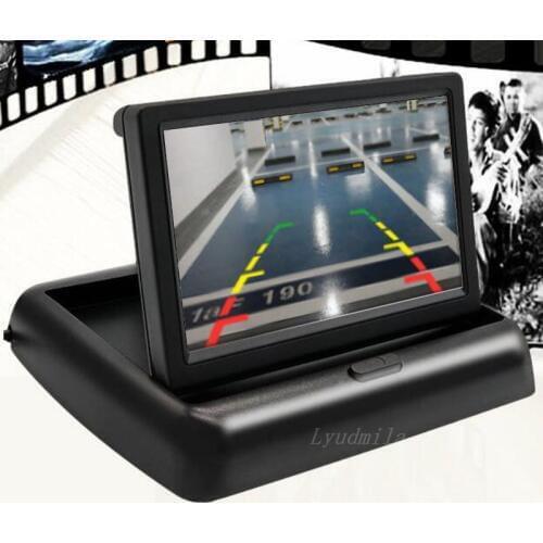 HD Car Rear View Monitor Reserving Digital LCD TFT Display Screen For Car Vehicle Foldable Parking Monitors Color 16:9 Screen