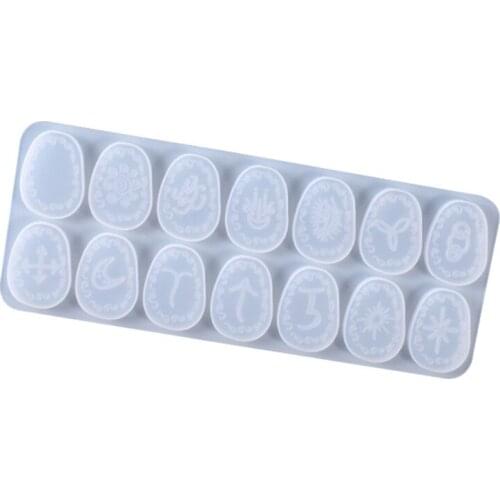 Crystal Epoxy Resin Mold Rune Divination Casting Silicone Mould DIY Crafts Tool N0HE