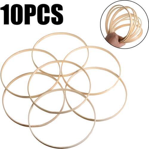 10pcs/set Cross Stitch Hoop Ring Round Wooden Bamboo Hoop DIY Craft Tools 20cm Dia. Handmade Creativity DIY Craft Tools