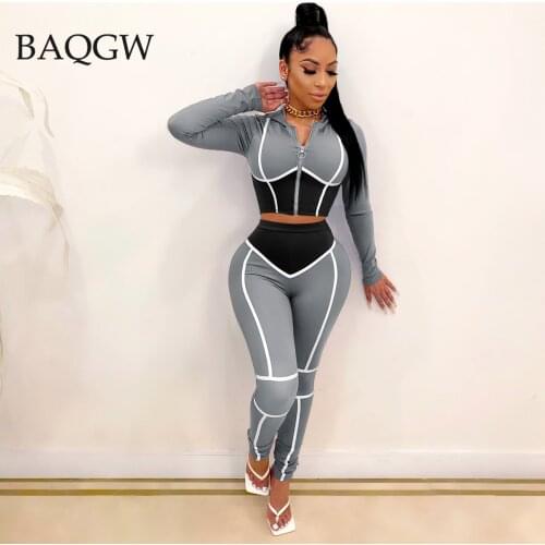 Sportwear Color Patchwork Womens Sets Full Sleeve Zipper Top Jogger Pants Suit Tracksuit Sport Two Piece Outfits Matching Set