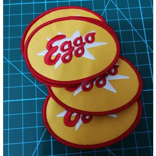100pcs/lot DIY Iron on Eggo patches badges for Garment Clothing Shoes jacket vest shoes TV Embroidered jeans applique badges