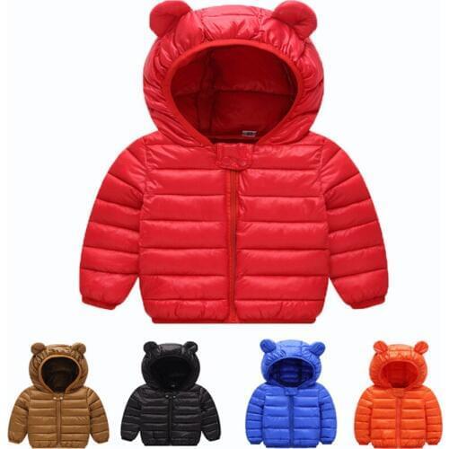 Toddler Baby Girls Coat Winter Kids Jacket Boys Hooded Outerwear Infant Baby Clothes Down Cotton Parkas Childrens Clothing