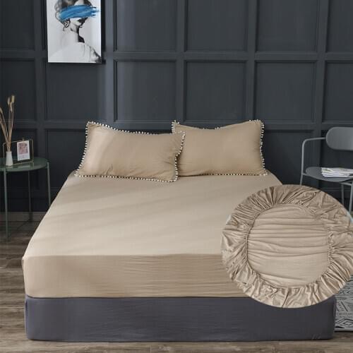 Minimalist Design Bed Sheet Trendy Household Mattress Protector Dust Cover Non-slip Bedspread ( No Pillowcase ) Bedding F0084