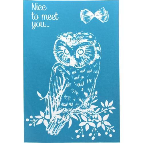 KSCRAFT Lovely Owl Self-Adhesive Stencils Designs for DIY Card Making Home Decoration Crafts