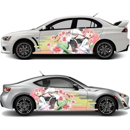 Japan Anime Kanroji Mitsuri Vinyl Car Sticker Cartoon Itasha Door Decals Film Ralliart Stickers Vehicle Accessories CNS333