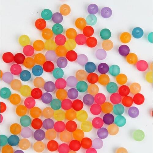 100/200PCS round Pumpkin Beads Mixed color Acrylic Spaced Beads for Jewelry Making Bracelet DIY Handmade Supplies Accessories