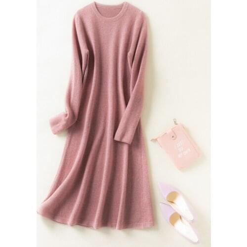 100% Australian Wool Knitted Pullovers Women Knitwears O-Neck Soft Thicker Warm Sweaters Ladies Long Sleeve Jumpers