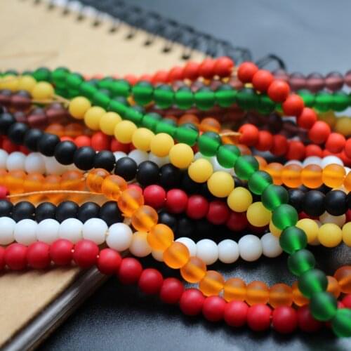 30Pcs 6mm Handmade Lampwork glass beads Matt Round beads Multi-color for jewelry Bracelet Necklace Earrring Charms Acc&DIY