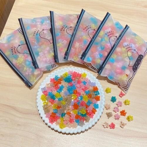 30Pcs/Set New Girls Cute Flower Crown Translucent Jelly Color Small Hair Claws Sweet Hair Clip Headband Fashion Hair Accessories
