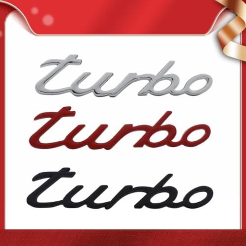 3D Chrome Black Red Letters turbo Words for car Hood Fender trunk Rear Bonnet Nameplate Decal Emblem Badge Sticker
