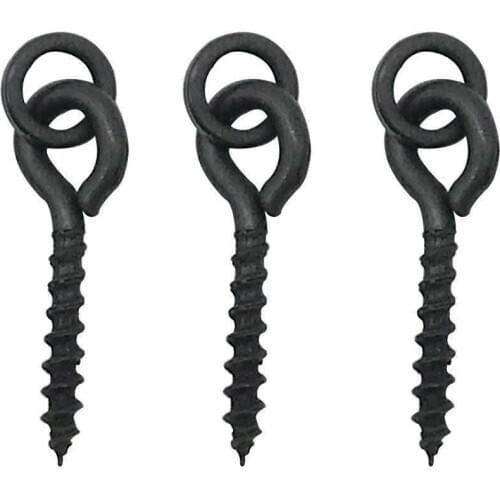50pcs/lot 13mm Screw Peg With Solid Ring Carp Fishing Accessories Stainless Steel Matte Black Boilie Screw