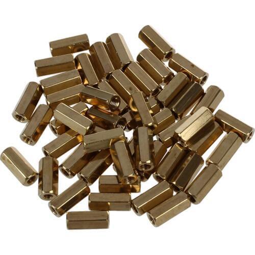 50 Pcs Hexagonal 11mm Length M3 Female Thread PCB Standoff Spacers