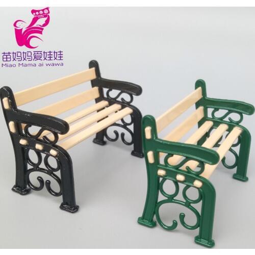 Doll accessories park bench mini chair for doll house diy garden furniture for barbie Blythe doll