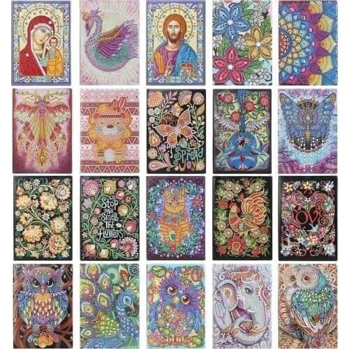 5D DIY Diamond Painting Notebook DIY Animal Owl Butterfly Special Shaped Diamond Embroidery Cross Stitch A5 Notebook Diary Book