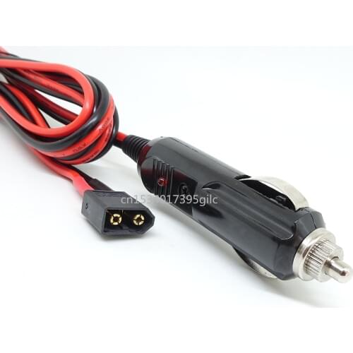 Cigarette lighter male head to XT60 female head line 10A car charger airplane model aviation plug power cord extension cord