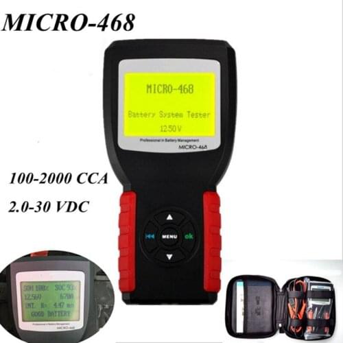 12V Automotive/ Car Battery Tester Car Battery Tester MICRO-468 Diagnostic Tool 100-2000 CCA Battery Tester Analyzer