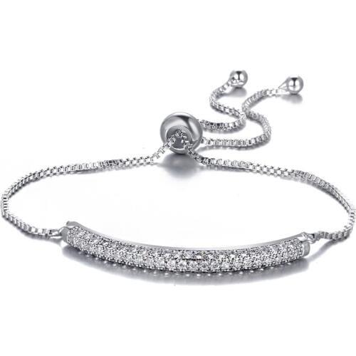 Bettyue New Arrival Simplicity Style Curve Shape Zirconia Three Color Fashion Adjustable Bracelet For Women Attend Modern Party