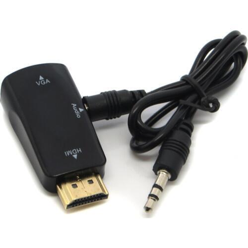 Black/White HDMI to VGA Converter with 3.5MM Audio Cable for PC/ TV/ Xbox 360/ PS3