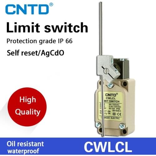 CNTD Limit switch TZ-5107 CWLCL WLCL Travel switch with rod 10A 220V 380V waterproof Oil proof microswitch Long metal rod