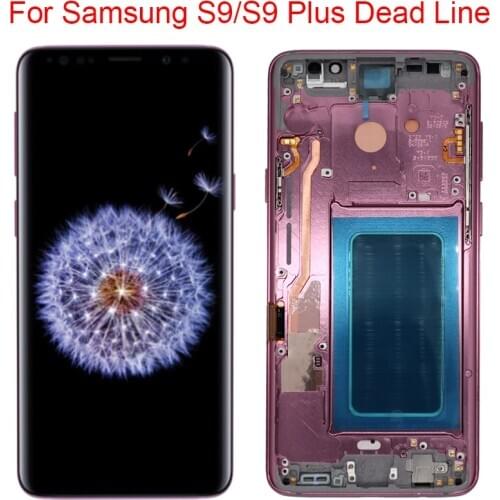Original S9 G965F Display For Samsung Galaxy S9 Plus G960F LCD With Frame 1440x2960 SM-G960A G965T LCD Touch Screen Dead Line