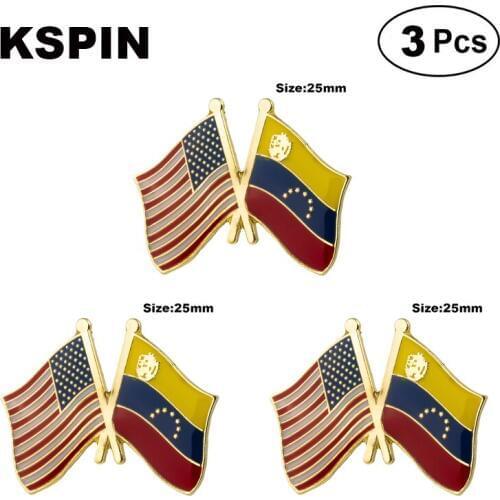 U.S.A.& Venezuela Frendship Lapel Pin Brooches Pins Flag badge Brooch Badges