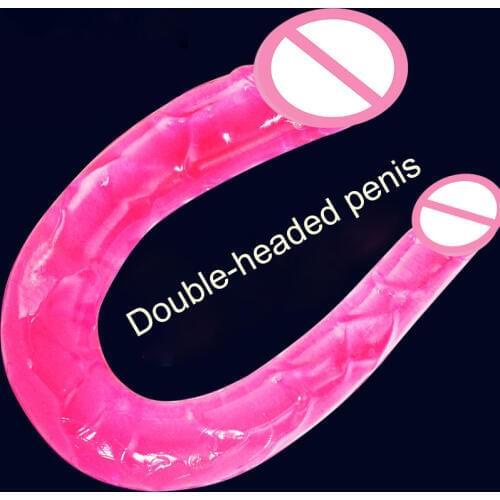 Sexy Huge Simulation Penis Double-headed Dragon Crystal Simulation Dildo Adult Erotic Sex Supplies Sex Dolll for Women