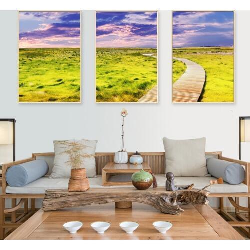 Living Room Wall Painting Wall Decoration Picture Grassland Landscape Poster And Printwork Living Room Wall Without Frame U722