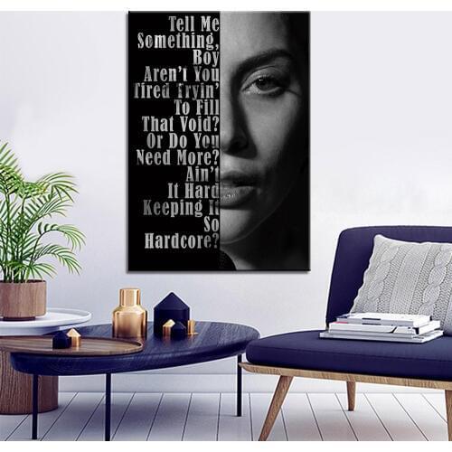 Canvas Wall Art Pictures 1 Piece Black and white portrait Painting Modern Prints Poster Home Decor Artwork
